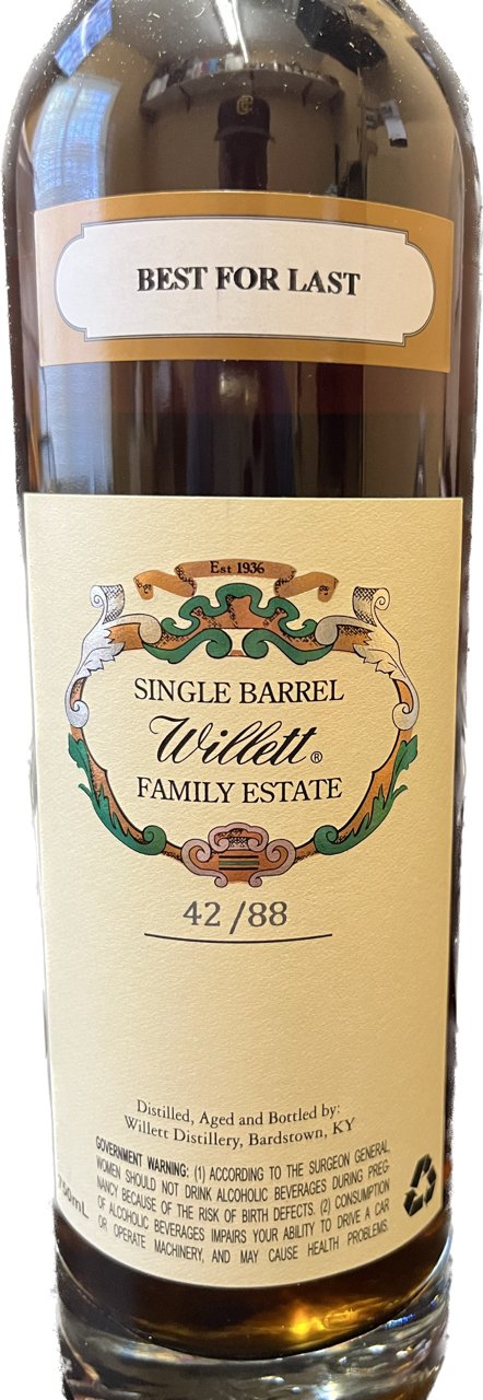 Willett Family Estate Bottled 11 Year "Best for Last" Single Barrel Rye - NoBull Spirits