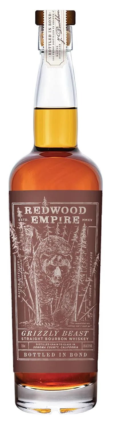 Redwood Empire Straight Bourbon Grizzly Beast Bottled In Bond - NoBull Spirits